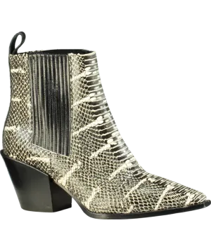 AEYDE Black Kate Snake-effect Leather Ankle Boots UK 8 EU 41 