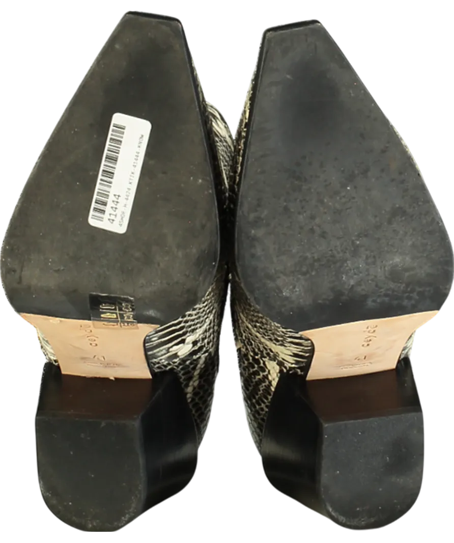 AEYDE Black Kate Snake-effect Leather Ankle Boots UK 8 EU 41 