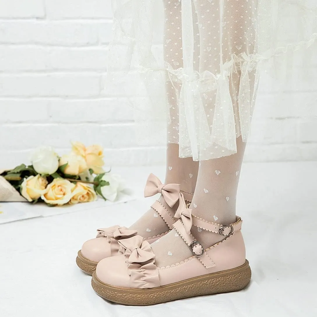 Alsoloveu Women Flats Mary Jane Cosplay Shoes Platform with Ankle Strap