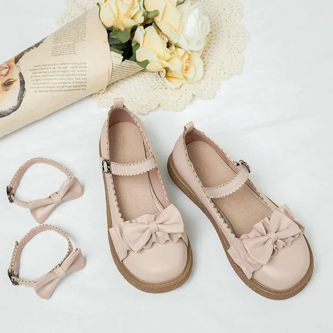 Alsoloveu Women Flats Mary Jane Cosplay Shoes Platform with Ankle Strap