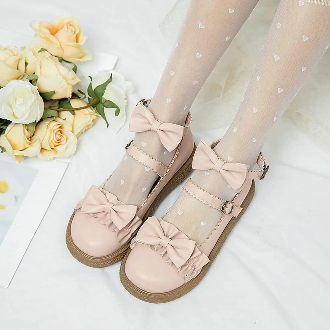 Alsoloveu Women Flats Mary Jane Cosplay Shoes Platform with Ankle Strap