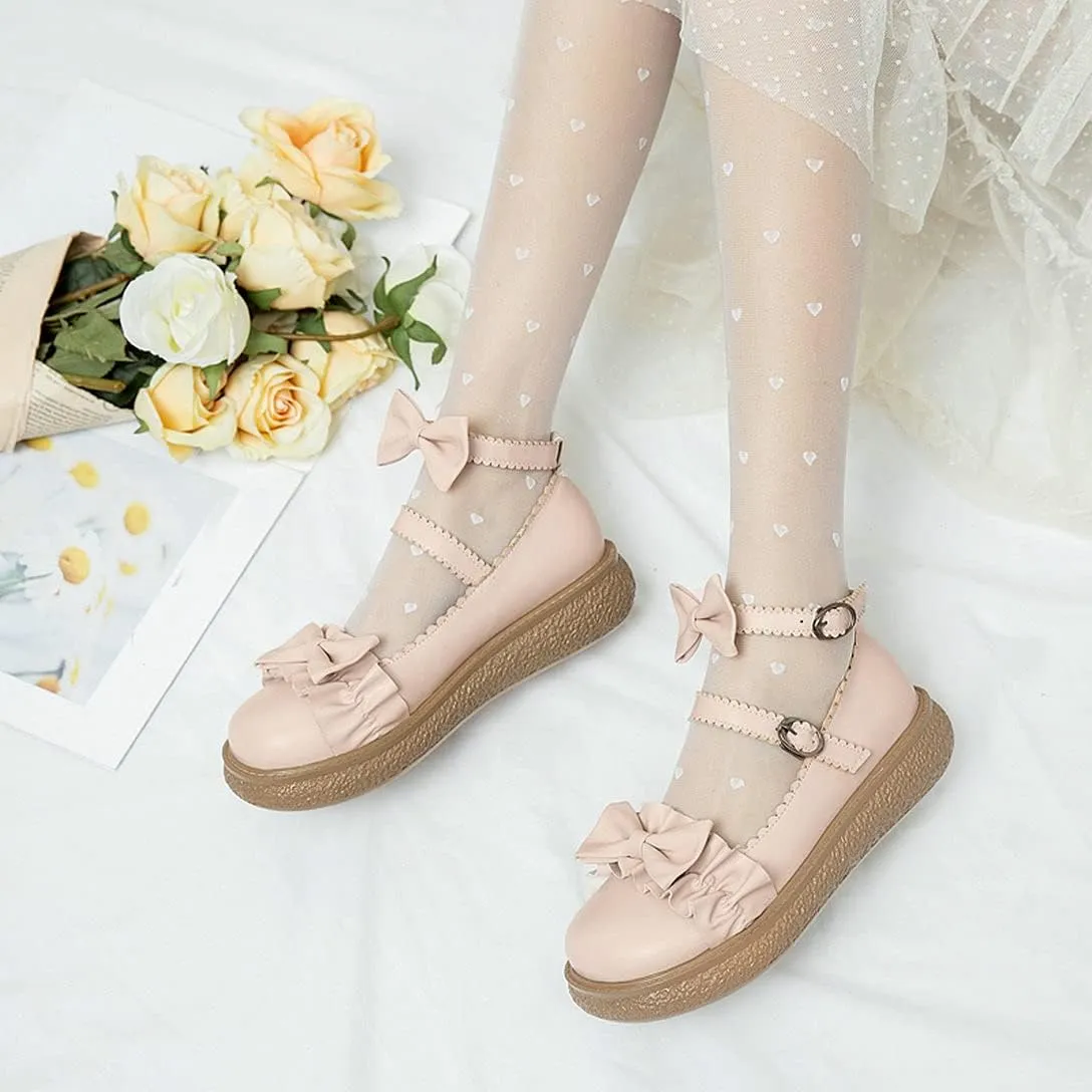 Alsoloveu Women Flats Mary Jane Cosplay Shoes Platform with Ankle Strap