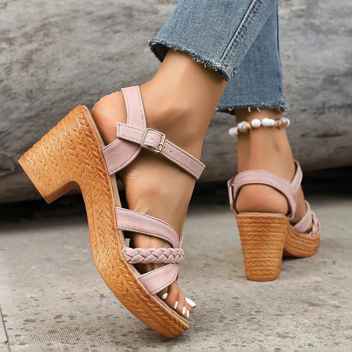 Amira - Orthopedic Mid Heel Sandals