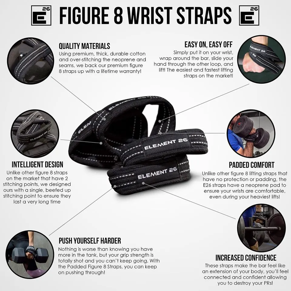Element 26 Brand - Padded Figure-8 Weightlifting Straps