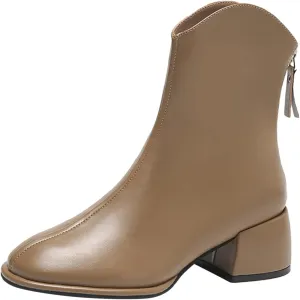 Gibobby Cowgirl Boots Women Knee Length Boots Retro Combat Knight Boots Closed Toe Motorcycle Low Heel Outdoor Western Shoes 52