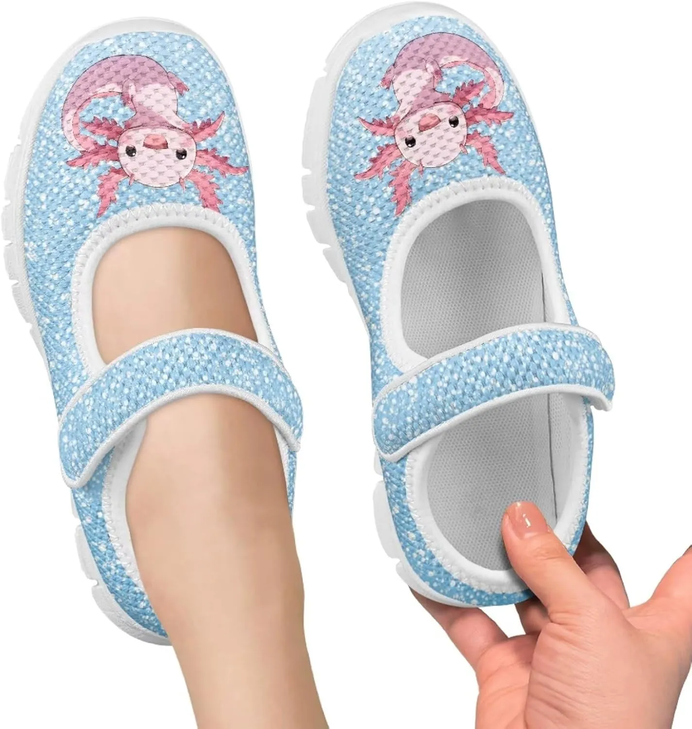 Girls Axolotl Mary Jane Dress Shoes Ballet Princess Flats Party Wedding School Shoes for Kids