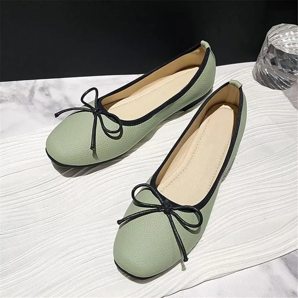 INEELUYI Women's Flats Comfortable Slip On Ballet Flats Soft Bow Flat Shoes