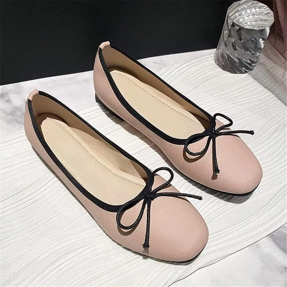 INEELUYI Women's Flats Comfortable Slip On Ballet Flats Soft Bow Flat Shoes