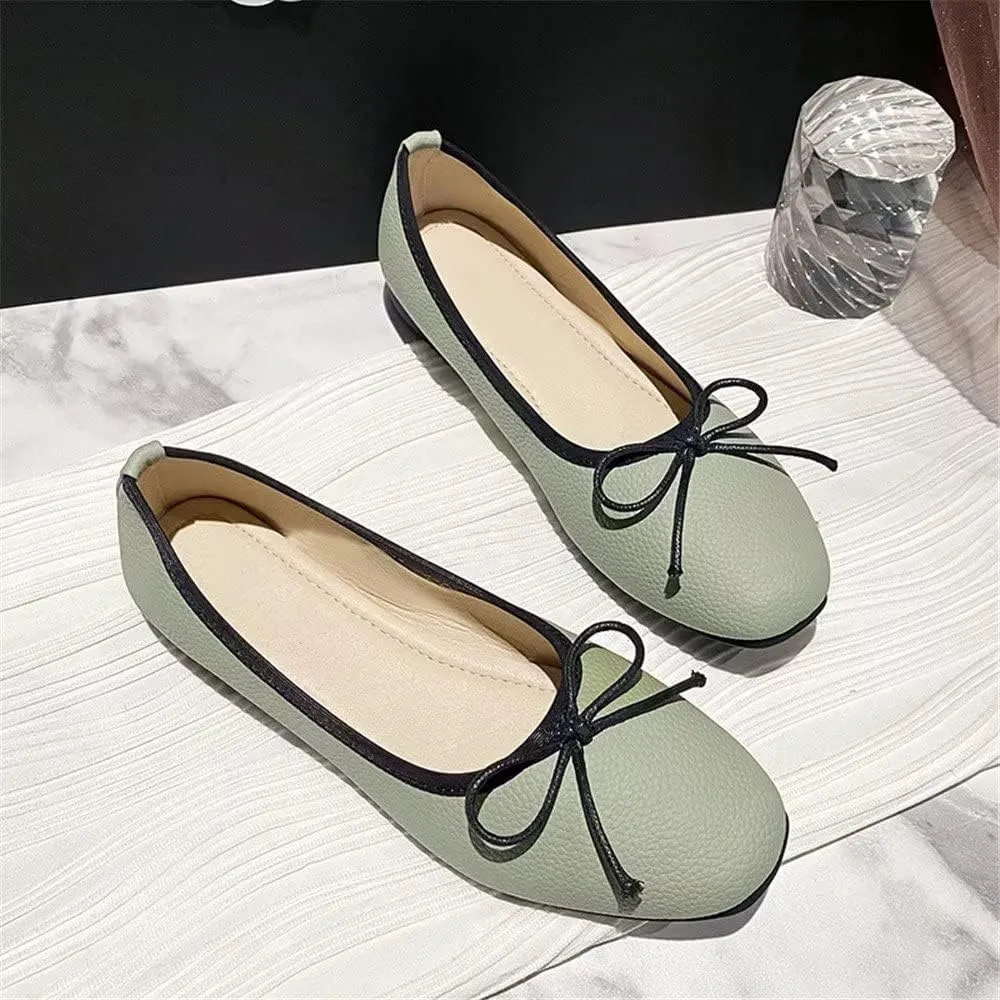 INEELUYI Women's Flats Comfortable Slip On Ballet Flats Soft Bow Flat Shoes