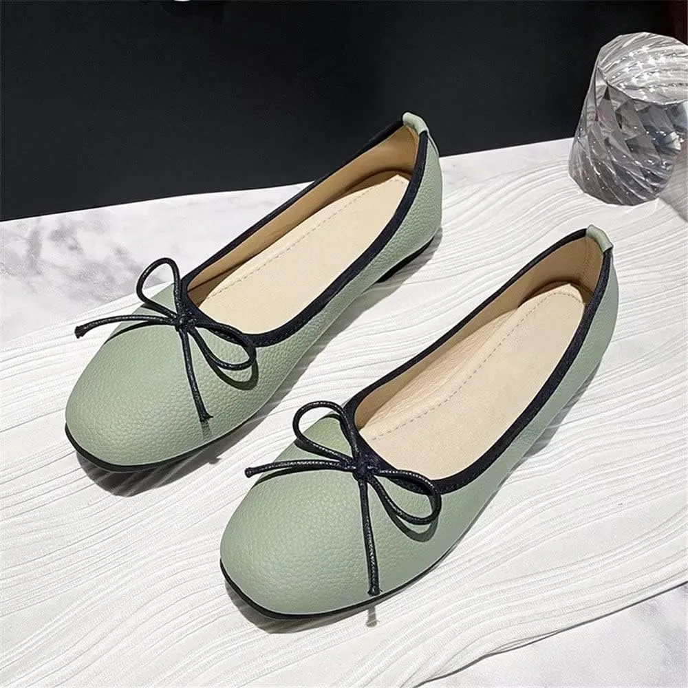 INEELUYI Women's Flats Comfortable Slip On Ballet Flats Soft Bow Flat Shoes