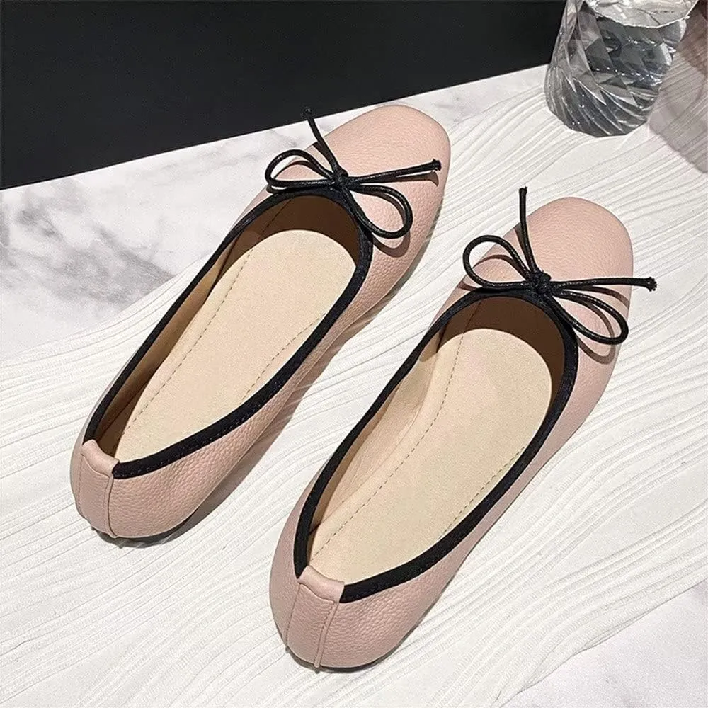 INEELUYI Women's Flats Comfortable Slip On Ballet Flats Soft Bow Flat Shoes