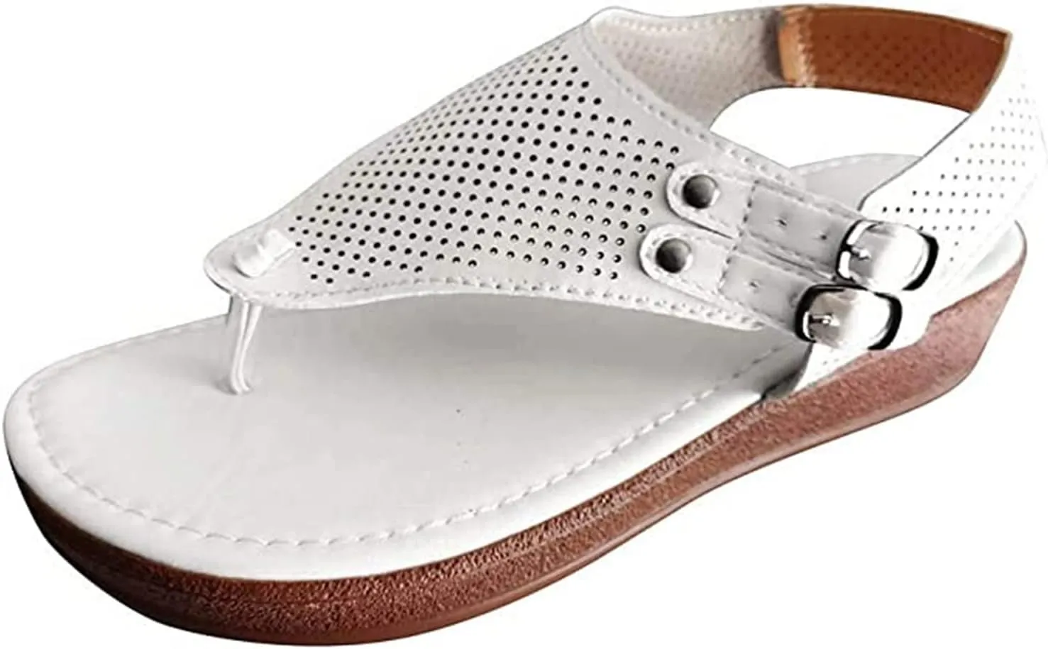 Ladmiple Sandals for Women 2023 Fashion Ankle Strap Flip Flop Sandal Casual Beach Clip Toe Slipppers Shoes Dressy Summer