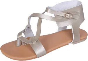 Ladmiple Sandals for Women Dressy,Womens Summer Fashion Flip Flop Gladiator Strappy Sandal Casual Roman Beach Flat Shoes