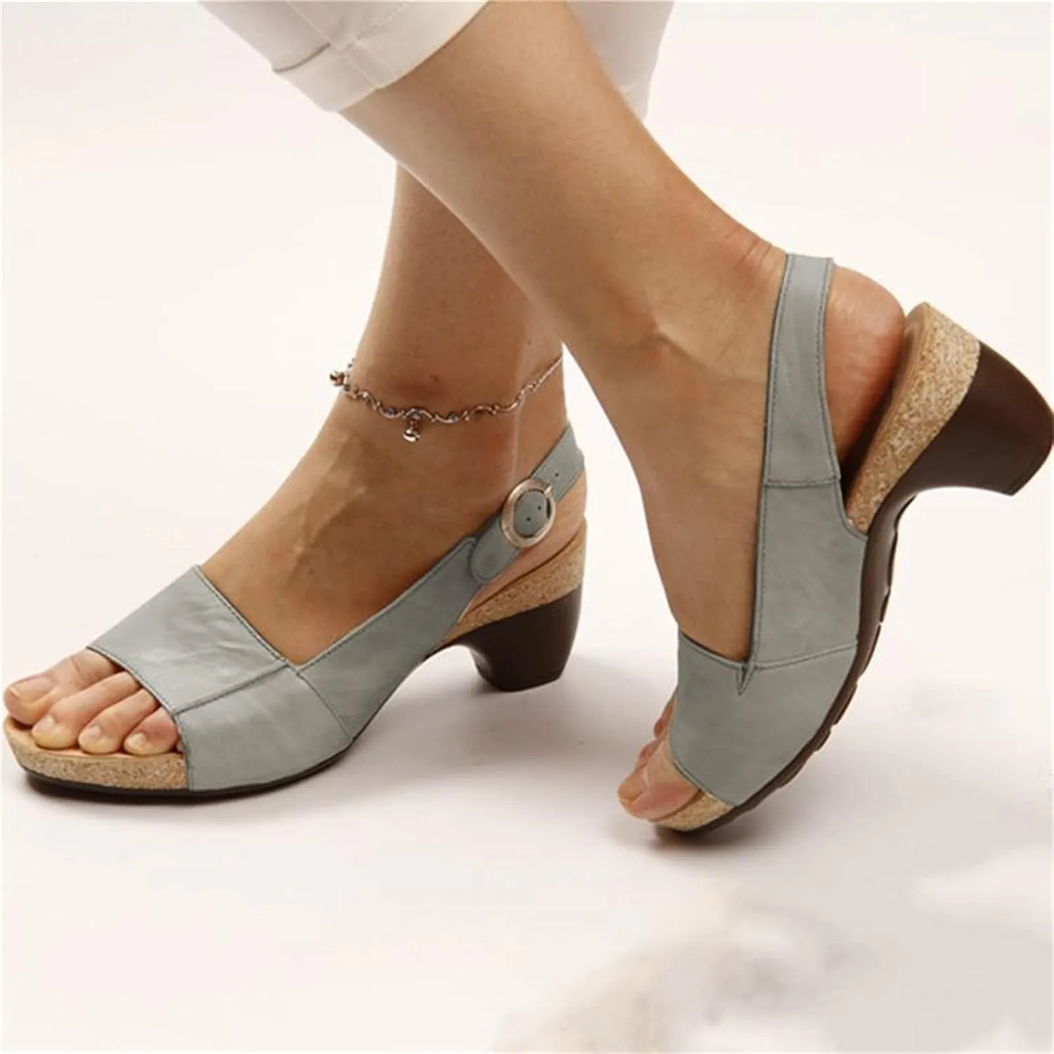 Ladmiple Sandals for Women Wedge,Womens 2023 Comfy Slip-On Sandal Summer Casual Beach Shoes Open Toe Espadrille Platform