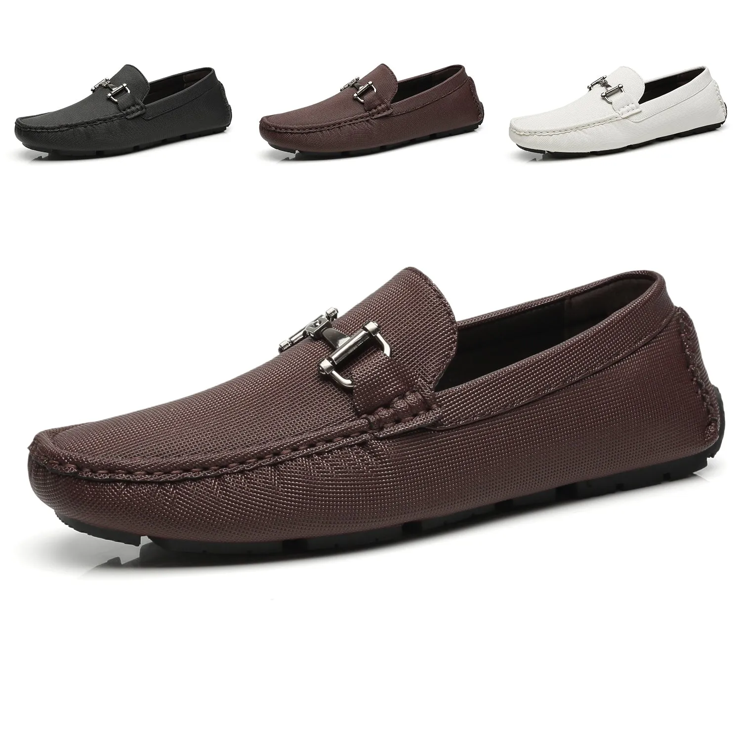 Men's Driving Moccasins Rover-1-burgundy