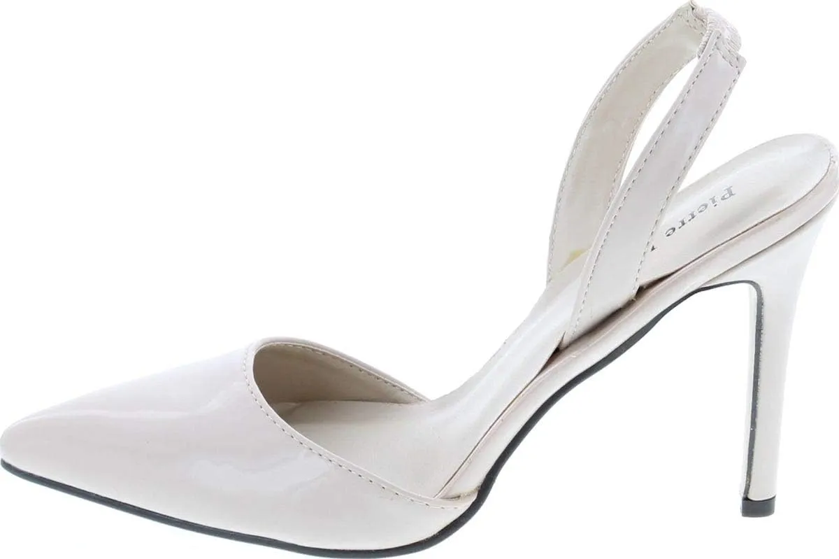 Pierre Dumas Women's Cherry-4 Vegan Leather Pointed-Toe D'Orsay Slingback Dress Pump Stiletto Heels