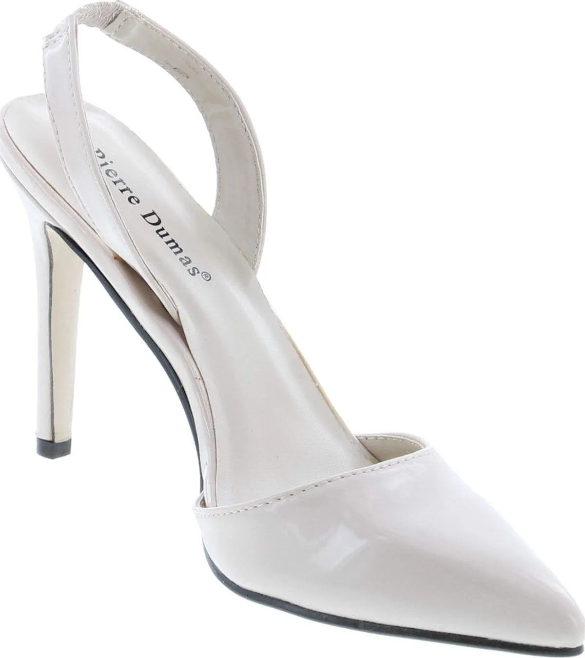 Pierre Dumas Women's Cherry-4 Vegan Leather Pointed-Toe D'Orsay Slingback Dress Pump Stiletto Heels