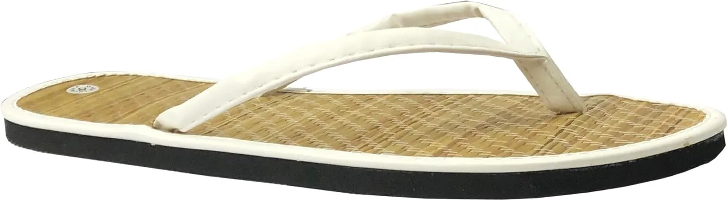 REDVOLUTION Women's Bamboo Sandal Flip-Flops Flats Beach Summer Shoe