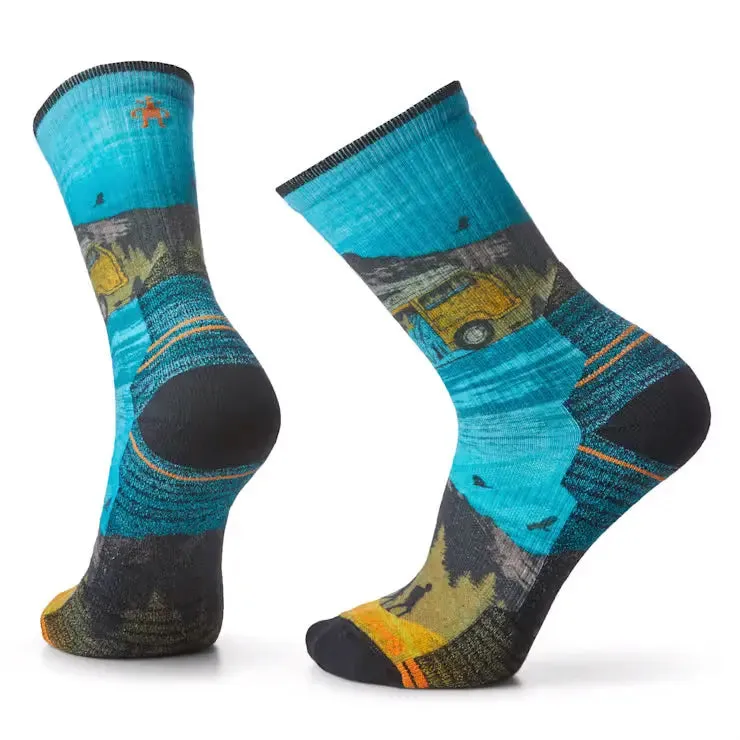 Smartwool Hike Light Cushion Great Excursion Print Crew Socks  Merino Wool Performance