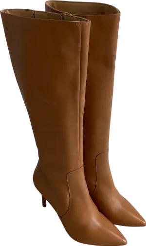 SOSANDAR Brown Stiletto Knee High Boots UK 6 EU 39 
