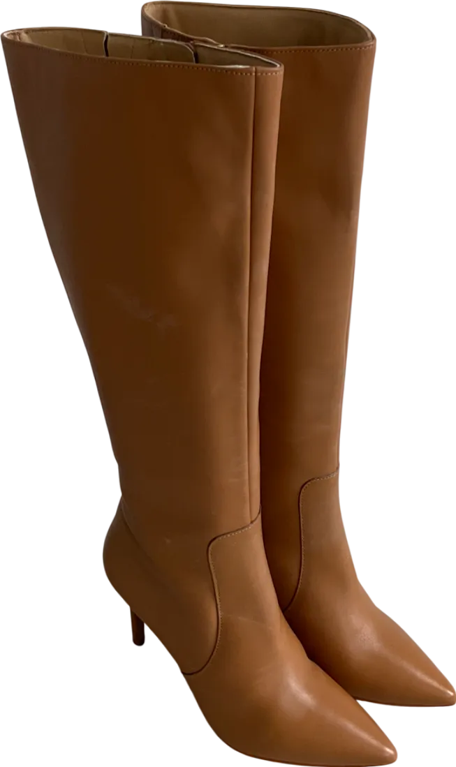 SOSANDAR Brown Stiletto Knee High Boots UK 6 EU 39 