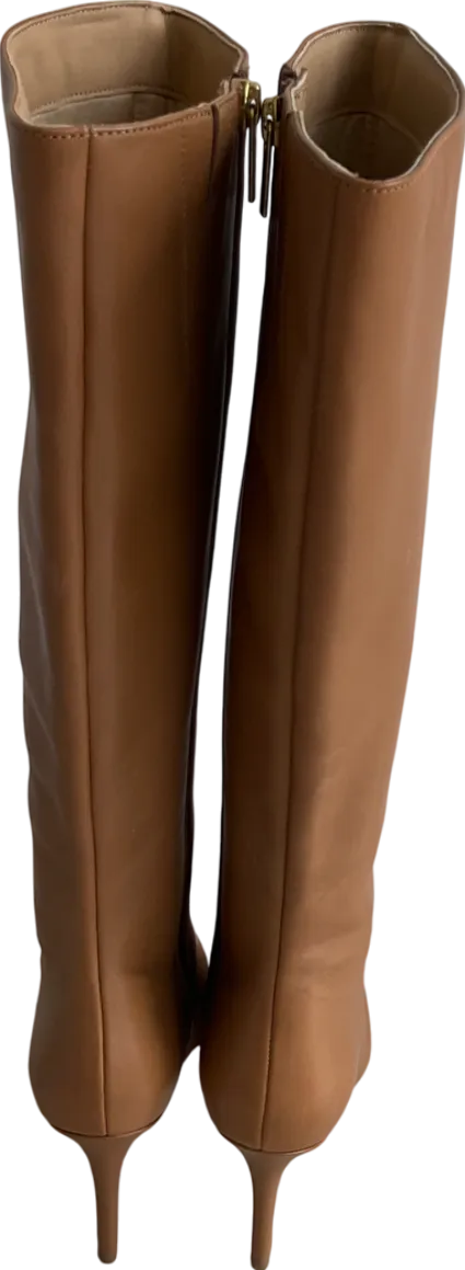 SOSANDAR Brown Stiletto Knee High Boots UK 6 EU 39 