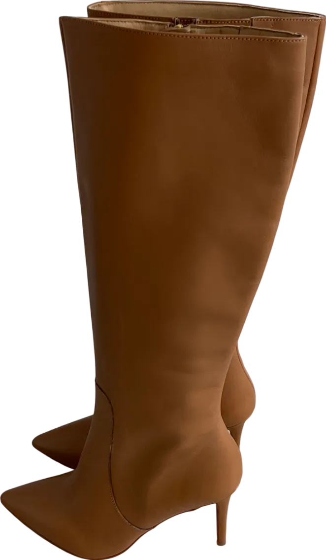 SOSANDAR Brown Stiletto Knee High Boots UK 6 EU 39 