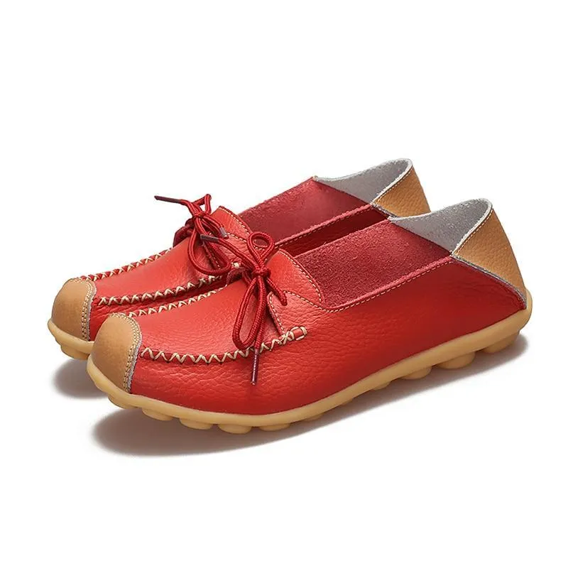 Women Geniune Leather Shoes Moccasins Mother Loafers