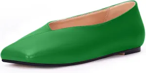 Women's Soft Ballet Silver Flats Elegant Slip On Square Toe Walking Single Shoes