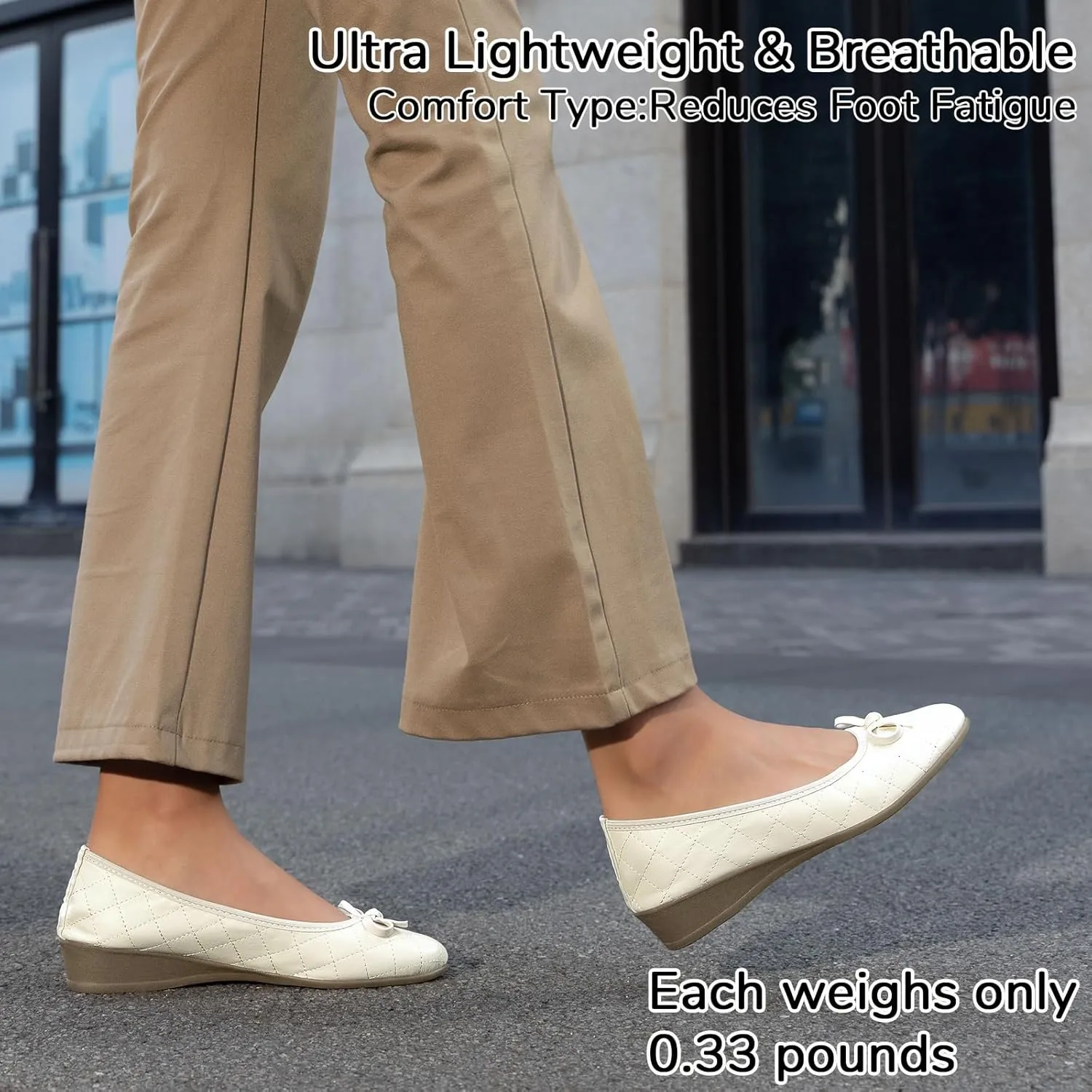 ZOVE Dress Shoes for Women Casual Comfortable Dress Flats Ballet Low Wedge Work Shoes